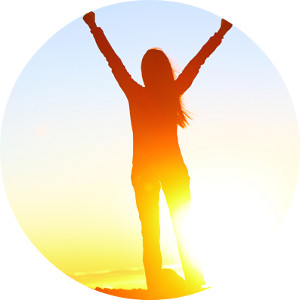 Personne heureuse, pleine de vie