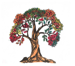 arbre coloré, arbre de vie pour représenter lees biensfaits de la Sophrologie
